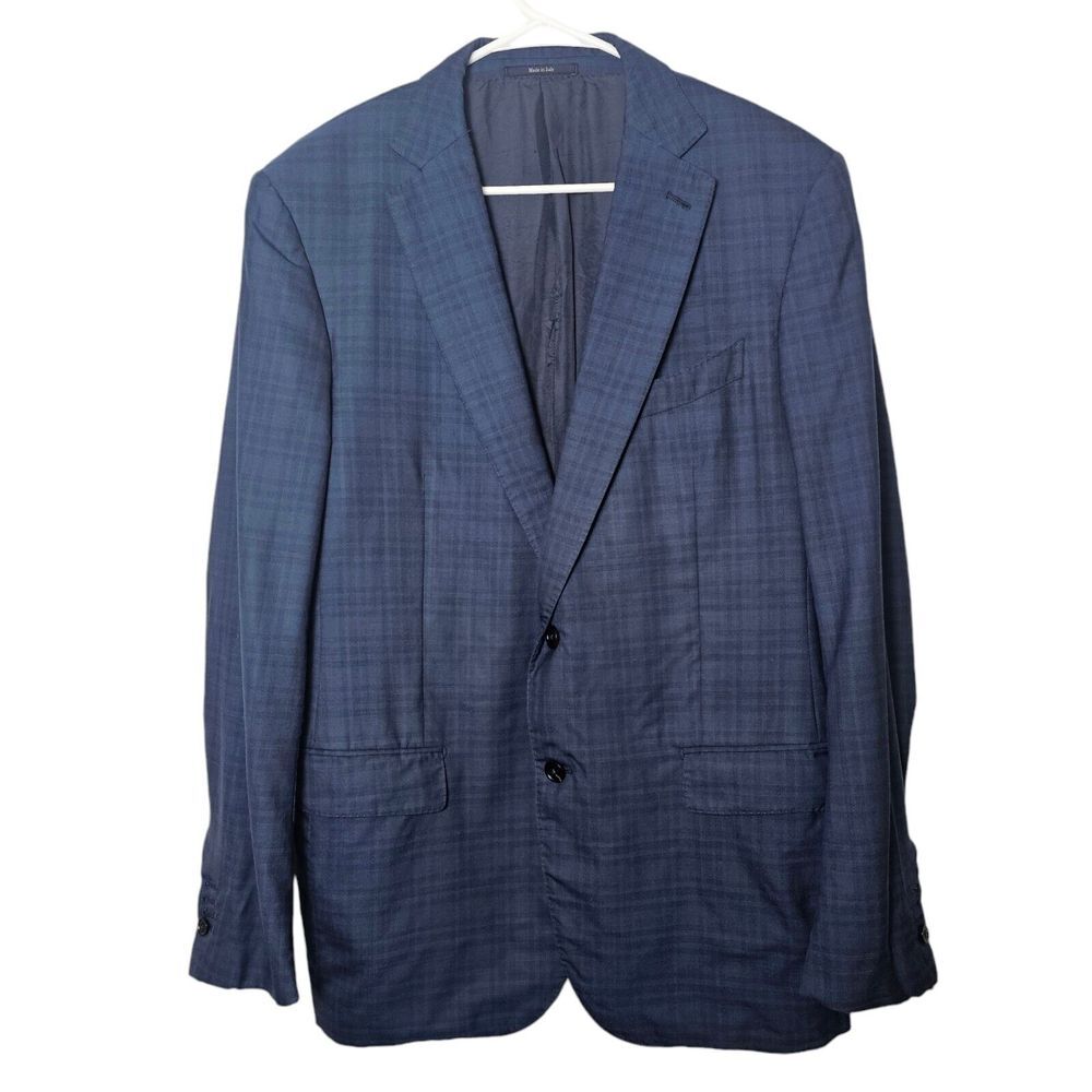 Ermenegildo‎ Zegna Wool Silk Navy Sport Coat Blazer Jacket See Condition Large